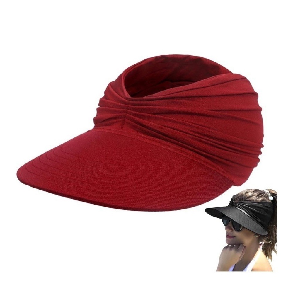 Unbranded Sun Hat Women OS Red Like New Wide Brim Breathable Beach Visor C1093